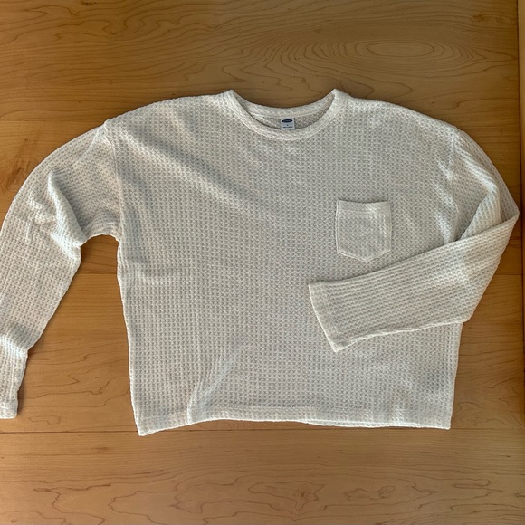 Cream Colored Sweater with Pocket - Picture 1 of 3